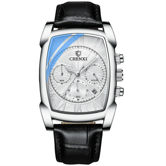 Relógio Masculino Chenxi 909 – Square Chronograph Leather