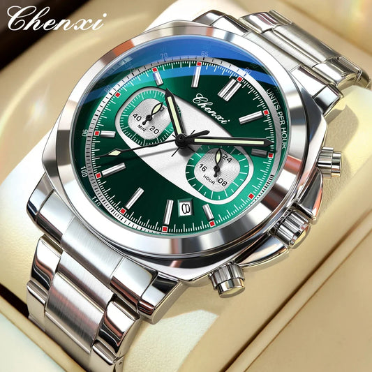 Relógios Chenxi 8871 — Apex Dual Chrono Steel