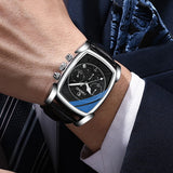 Relógio Masculino Chenxi 909 – Square Chronograph Leather