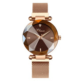 Relógio Feminino Chenxi 309 – Prism Cut Mesh Rose Gold