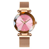 Relógio Feminino Chenxi 309 – Prism Cut Mesh Rose Gold