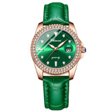 Relógio Feminino Chenxi 385 – Emerald Crystal Elegance