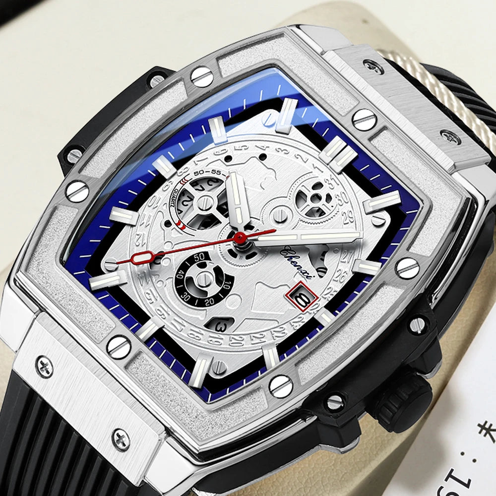 Relógio Masculino Chenxi 8251 – Skeleton Tonneau