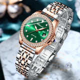 Relógio Feminino Chenxi 385 – Emerald Crystal Elegance