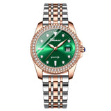 Relógio Feminino Chenxi 385 – Emerald Crystal Elegance