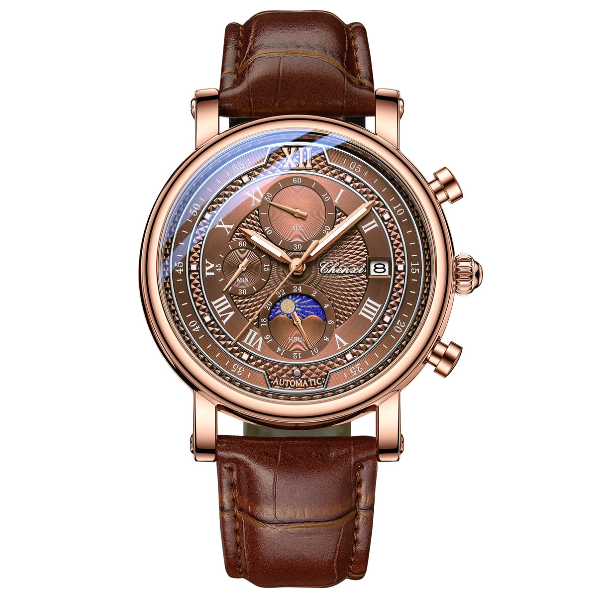 Relógio Masculino Chenxi 976 – Heritage Chrono Sun e moon