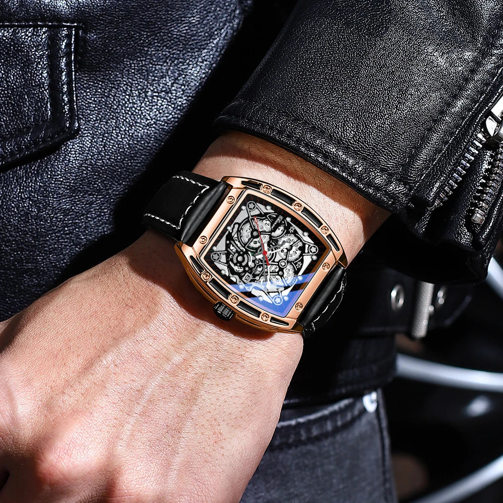 Relógio Masculino Chenxi 8265 – Skeleton Tonneau