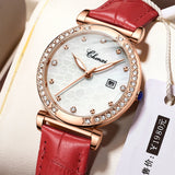 Relógio Feminino Chenxi 313 – Slim Crystal Elegance Calendar