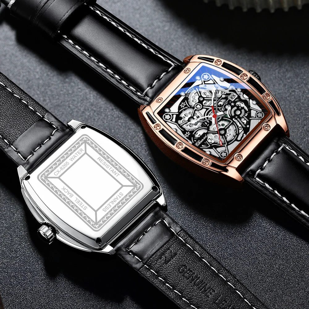 Relógio Masculino Chenxi 8265 – Skeleton Tonneau