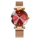 Relógio Feminino Chenxi 309 – Prism Cut Mesh Rose Gold
