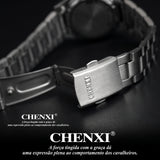 Relógio Feminino Chenxi 021 – Oyster Steel Pastel Edition