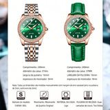 Relógio Feminino Chenxi 385 – Emerald Crystal Elegance