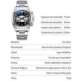 Relógios Chenxi 8871 — Apex Dual Chrono Steel