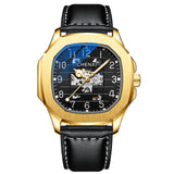 Relógio Masculino Chenxi 8813 – Nautilus Gold Open Heart
