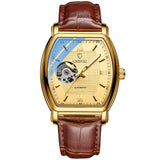 Relógio Masculino Chenxi 8815 – Tonneau Gold Automatic Open Heart