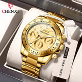 Relógio Chenxi CX-086A — Gold Chrono Pro