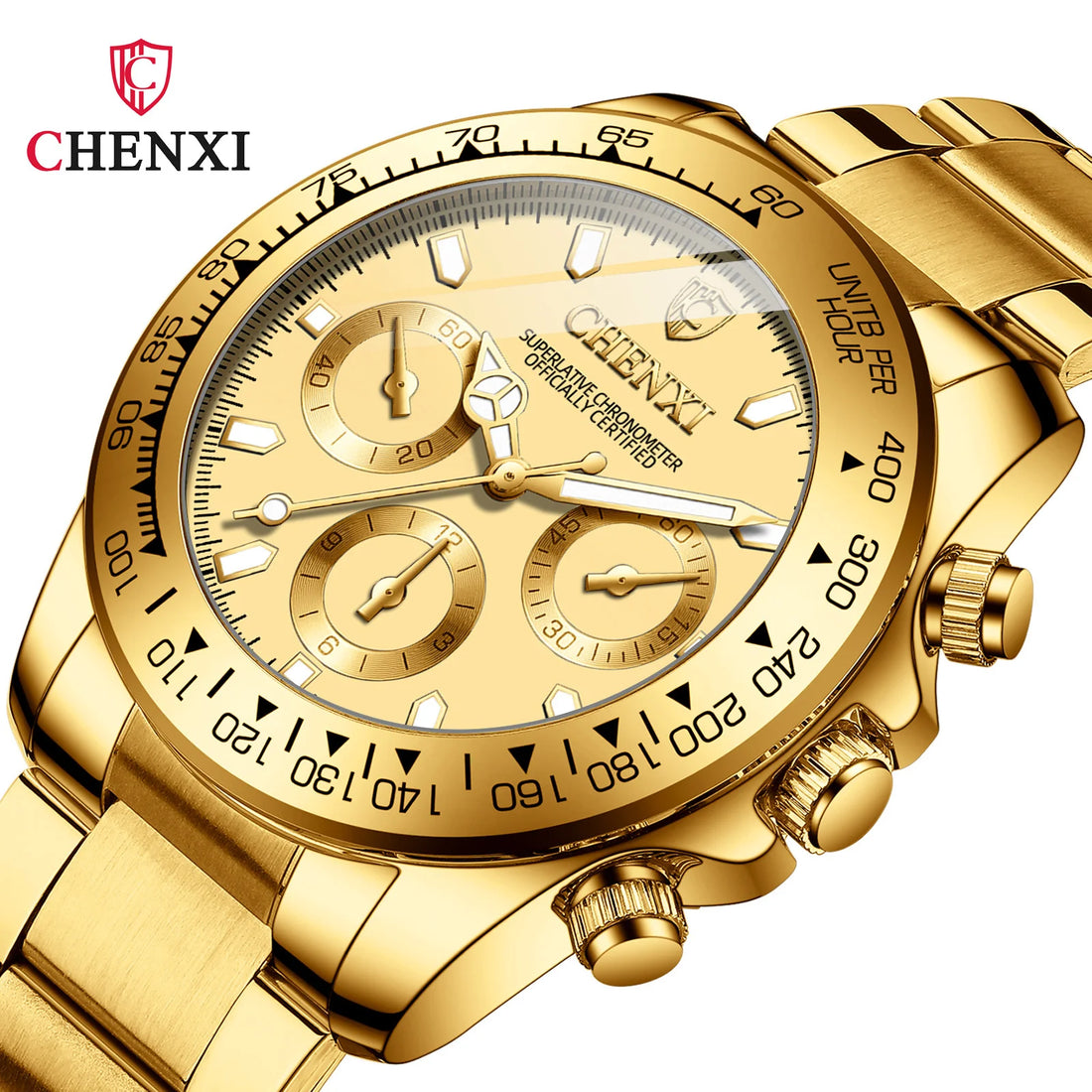 Relógio Chenxi CX-086A — Gold Chrono Pro