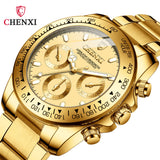 Relógio Chenxi CX-086A — Gold Chrono Pro