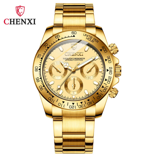 Relógio Chenxi CX-086A — Gold Chrono Pro