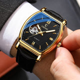 Relógio Masculino Chenxi 8815 – Tonneau Gold Automatic Open Heart