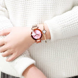 Relógio Feminino Chenxi 309 – Prism Cut Mesh Rose Gold