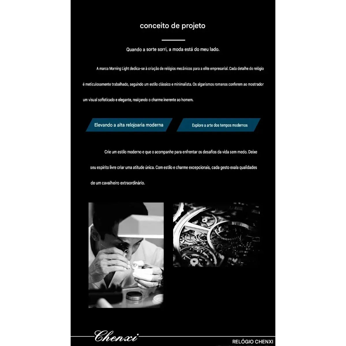 Relógio Masculino Chenxi 8853 – Triangular Skeleton Automatic