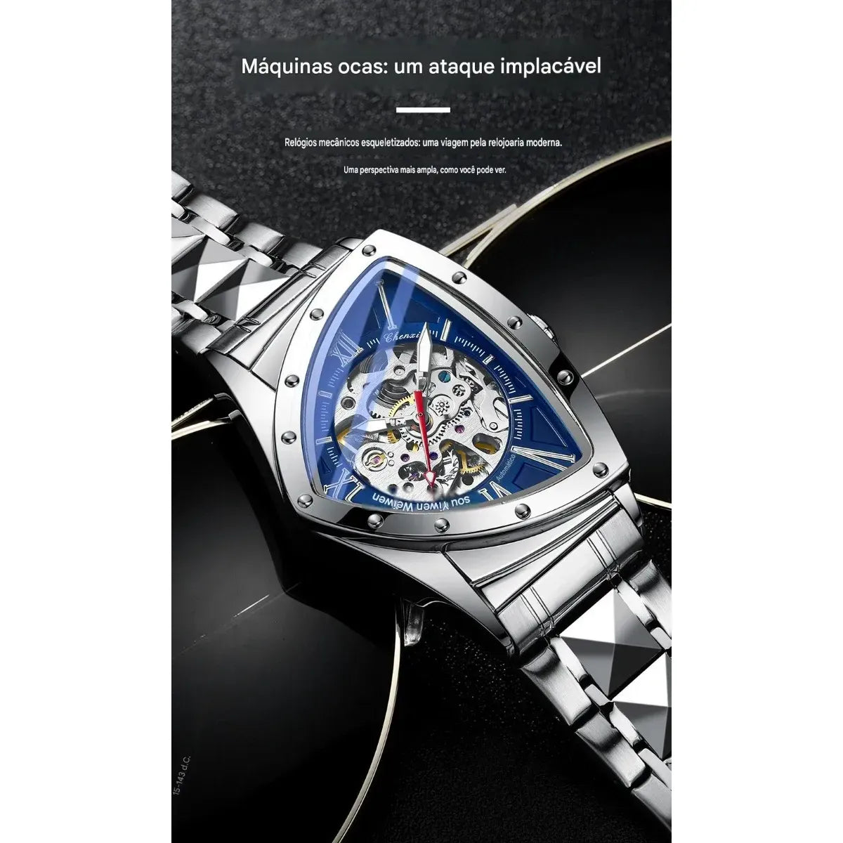 Relógio Masculino Chenxi 8853 – Triangular Skeleton Automatic
