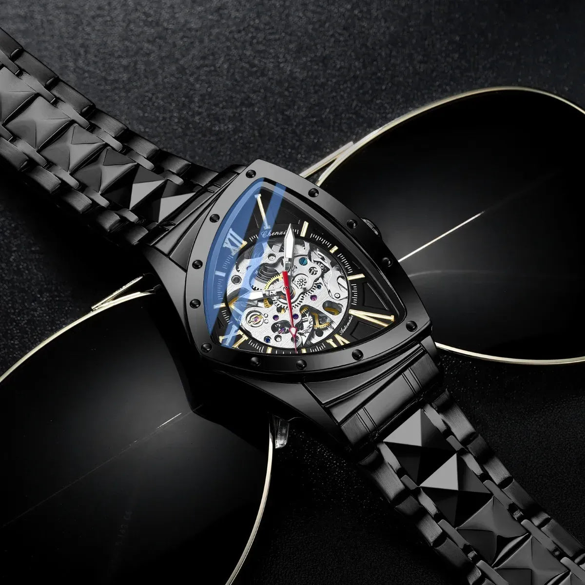 Relógio Masculino Chenxi 8853 – Triangular Skeleton Automatic