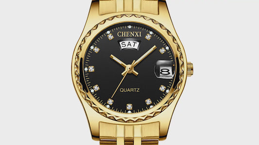 Relógio Feminino Chenxi 8204 –Calendar Gold